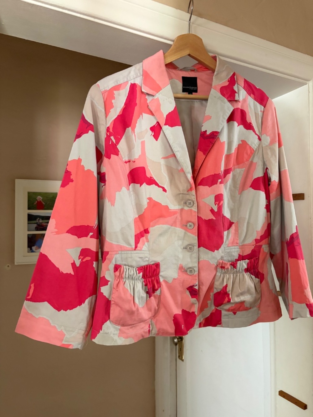 Mark Adam NY Pink Camo Jacket Size 44 (US Large) 💗 Statement Blazer - Picture 12 of 13